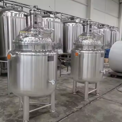 500L SS304 Sanitary Jacketed Electric Heated Mixing Tank with Pump