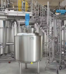 500L SS304 Sanitary Jacketed Electric Heated Mixing Tank with Pump